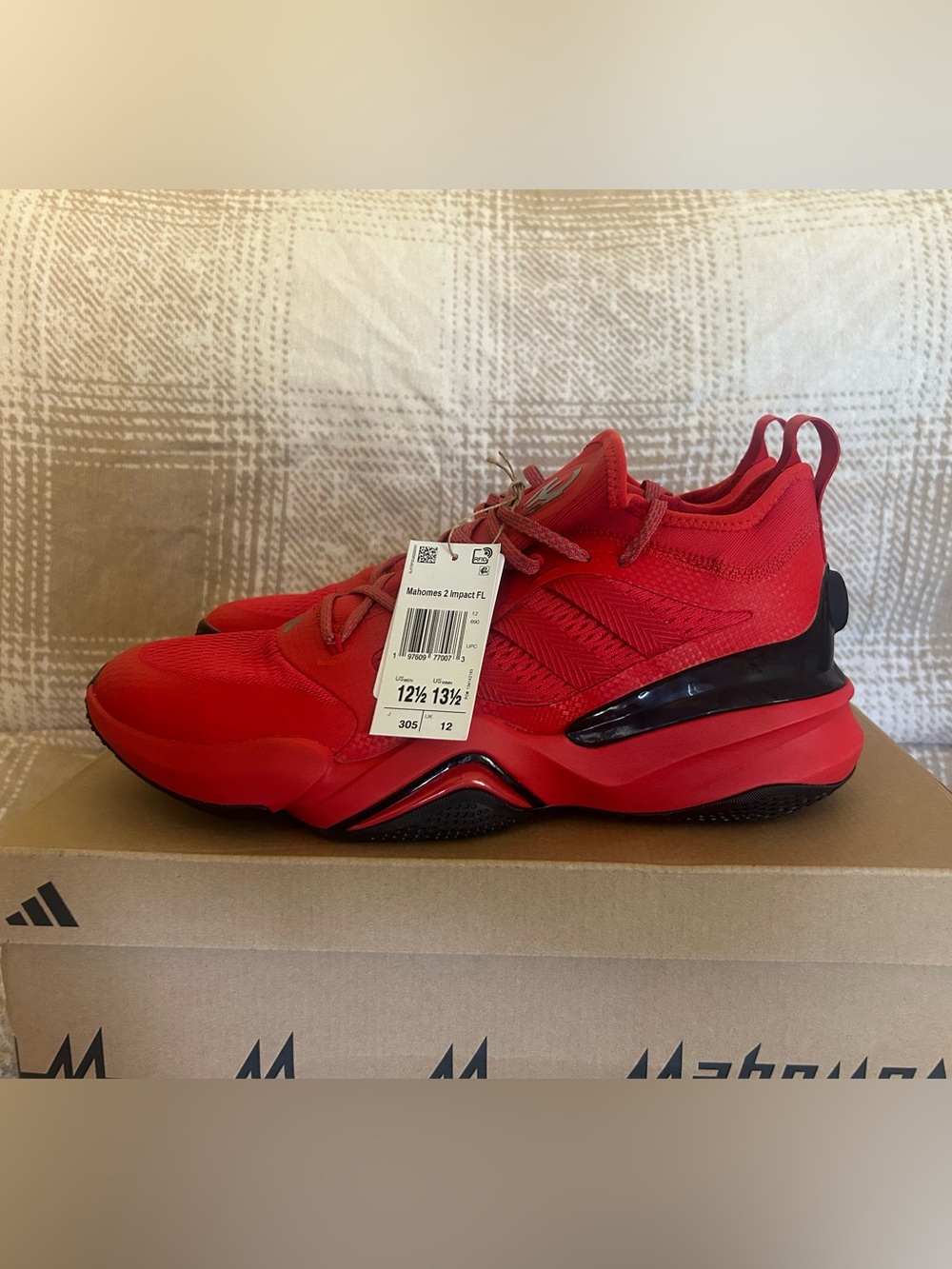 NIB Adidas Mahomes 2 Impact FLX "Race Against Time" Red - Men's Size 12.5
